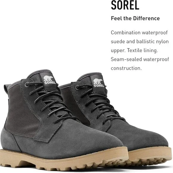 New Mens Sorel Boots Caribou On The Move Chukka Waterproof Boot Size 9.5 s-l400.jpg main image 2